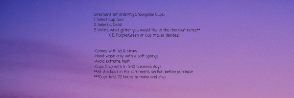 Directions for Ordering a Cup