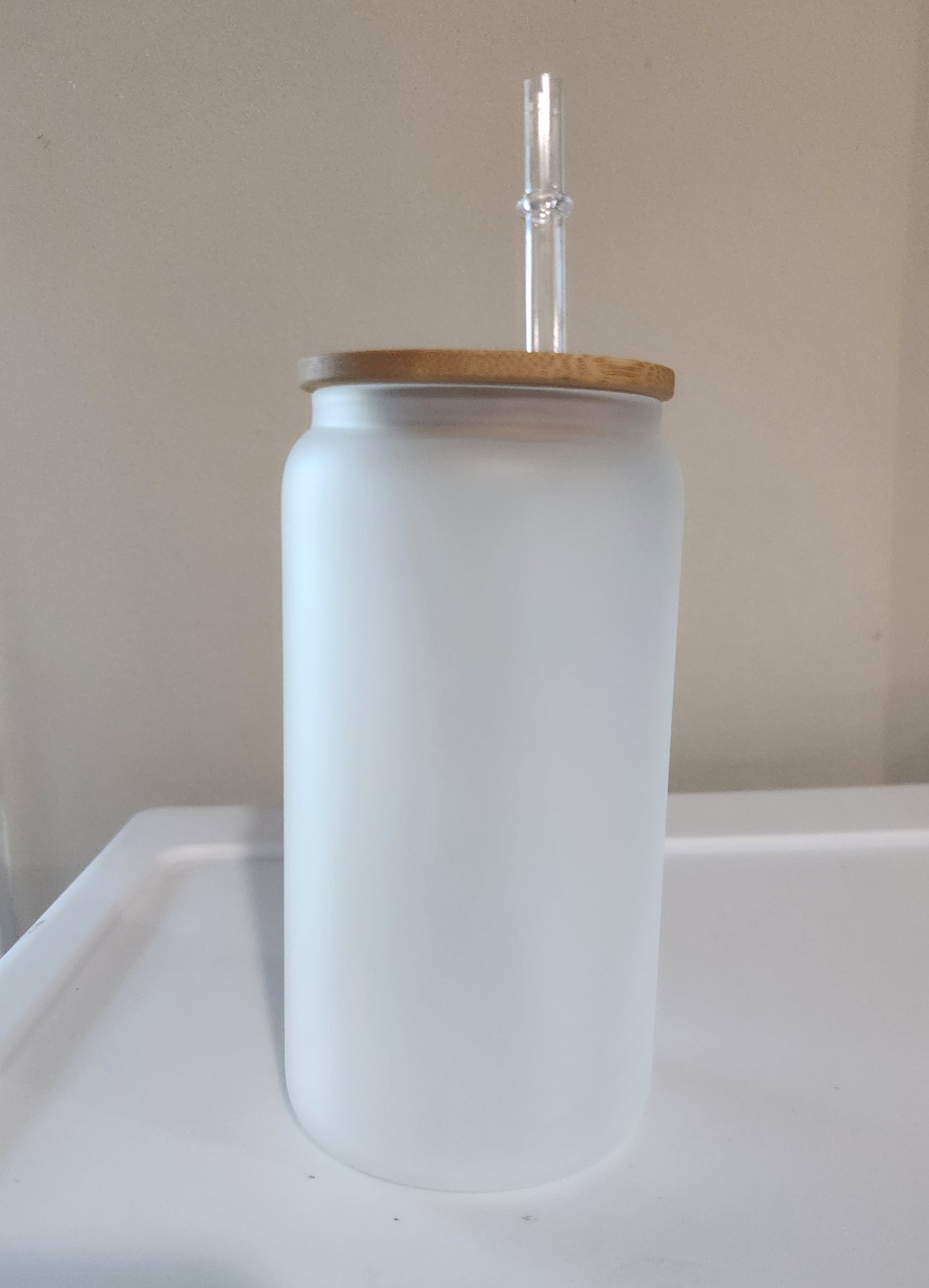 16 oz Glass Non-Glitter Cup