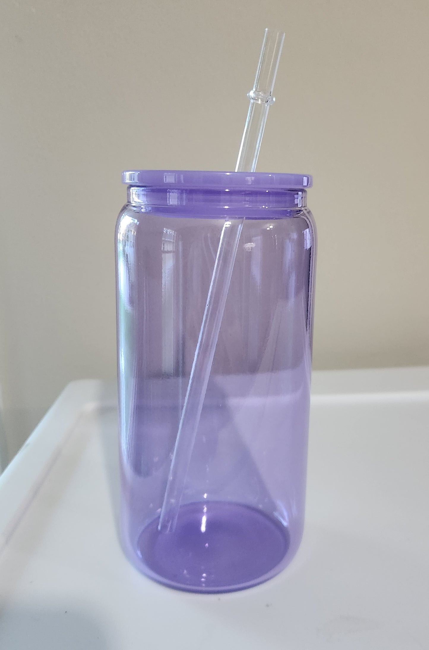 16 oz Glass Non-Glitter Cup